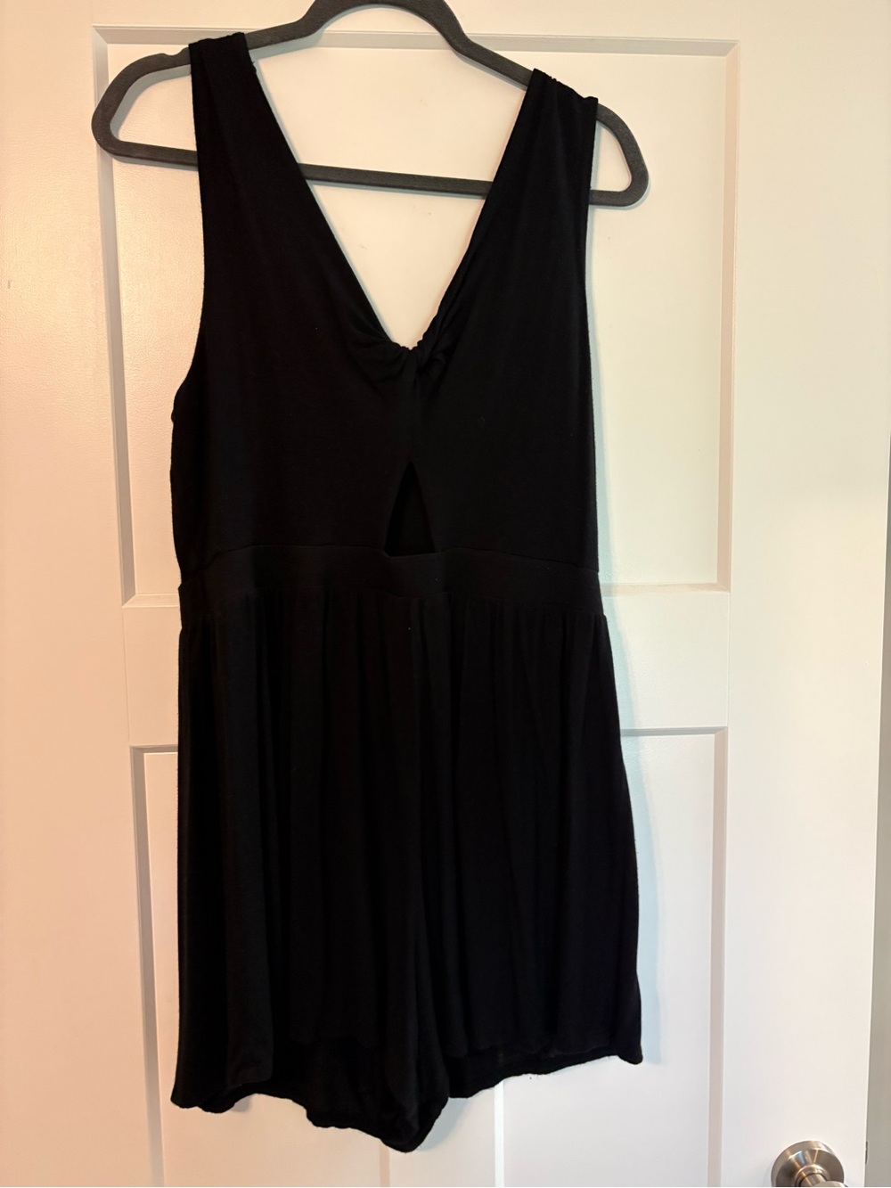 No Boundaries Black Sleeveless V-Back Romper
